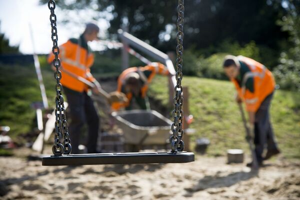 Bauarbeiten am Spielplatz Image.