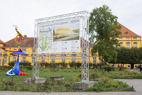 Umgestatlung Schlossgarten Bauschild OSB SwaantjeHehmann.